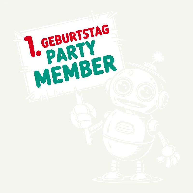 Ich bin ein Jahr 1. Geburtstag Roboter