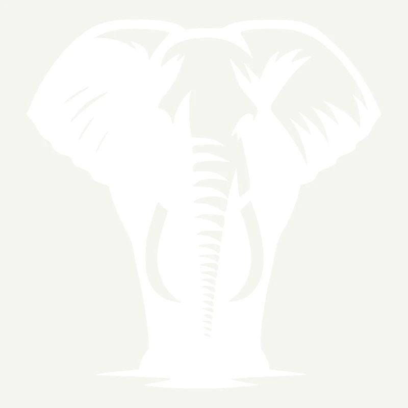 Elephant portrait proboscis with tusks