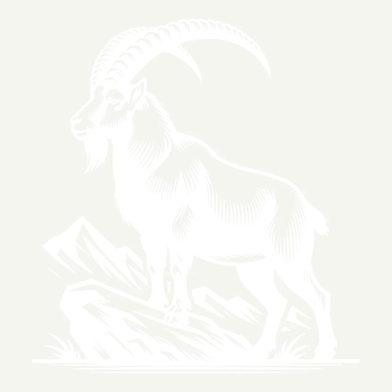 Steinbock mit gewaltigen Hörnern