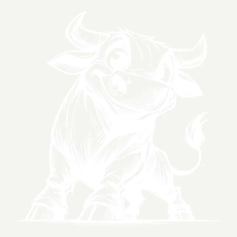 Dessin de taureau au crayon avec des cornes géantes