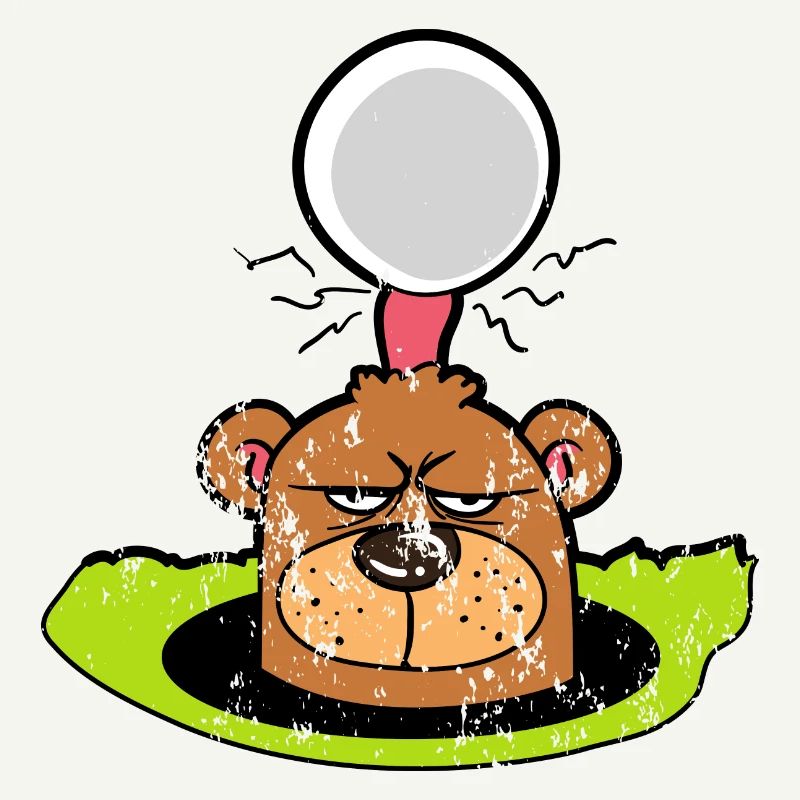 Retro Vintage Grunge Style Golf Course Golf Gopher