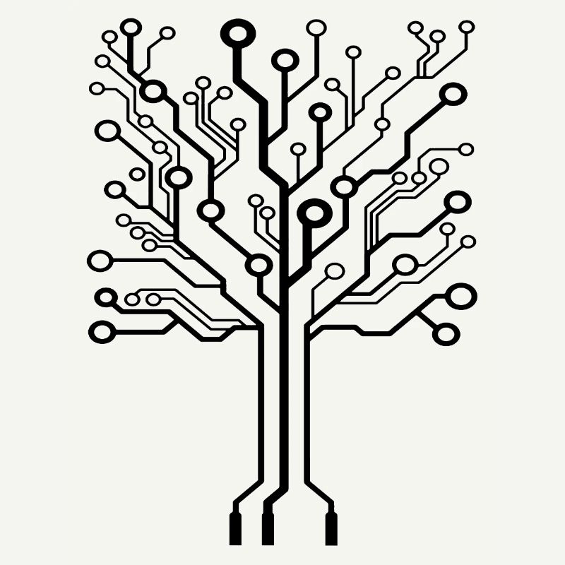 Tree made of circuit board - computer tree