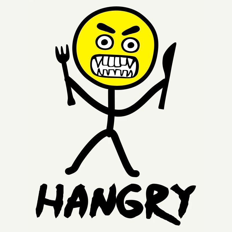 Hungriges Emoji Strichmännchen