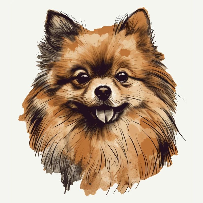 Pomeranian Miniature Spitz Drawing