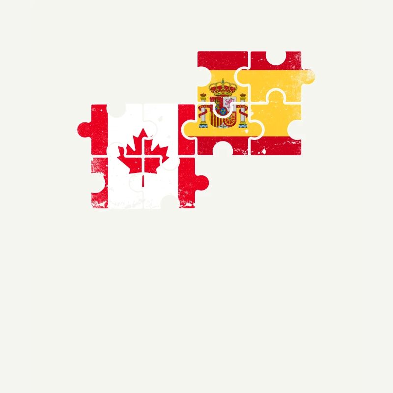 Kanada Spanien Vintage Flagge Spanisch Kanadier