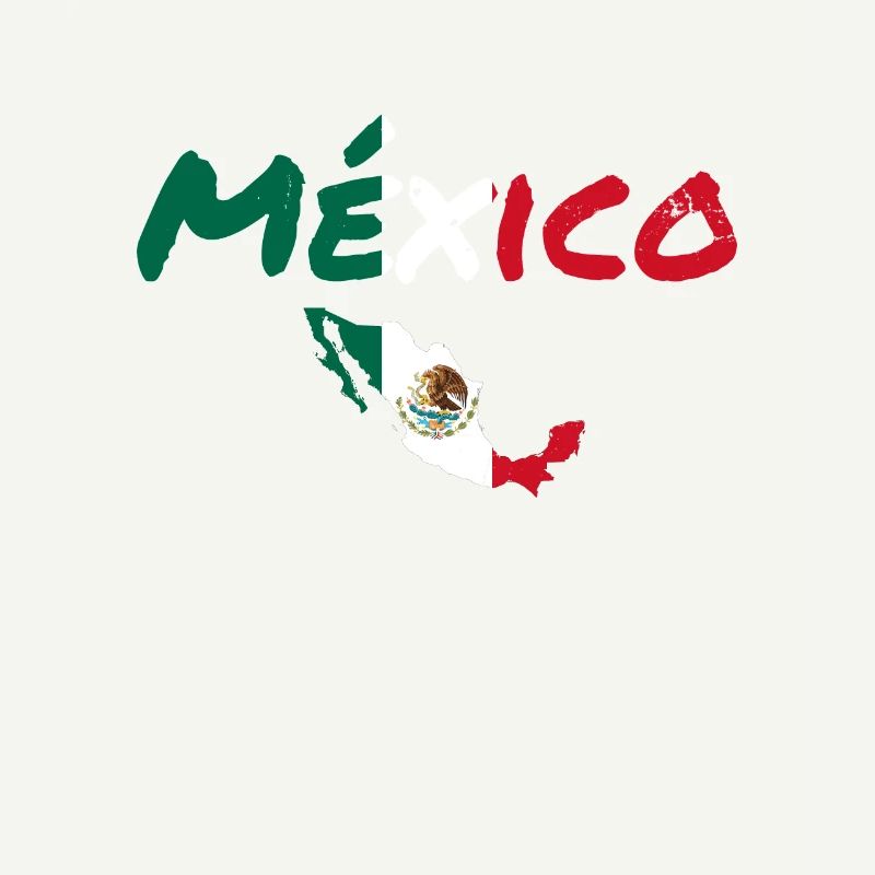 México Vintage Map Mexico Mexican Flag