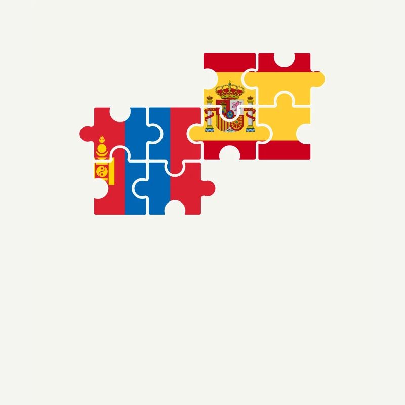 Mongolie Espagne Drapeau Espagnol Mongol
