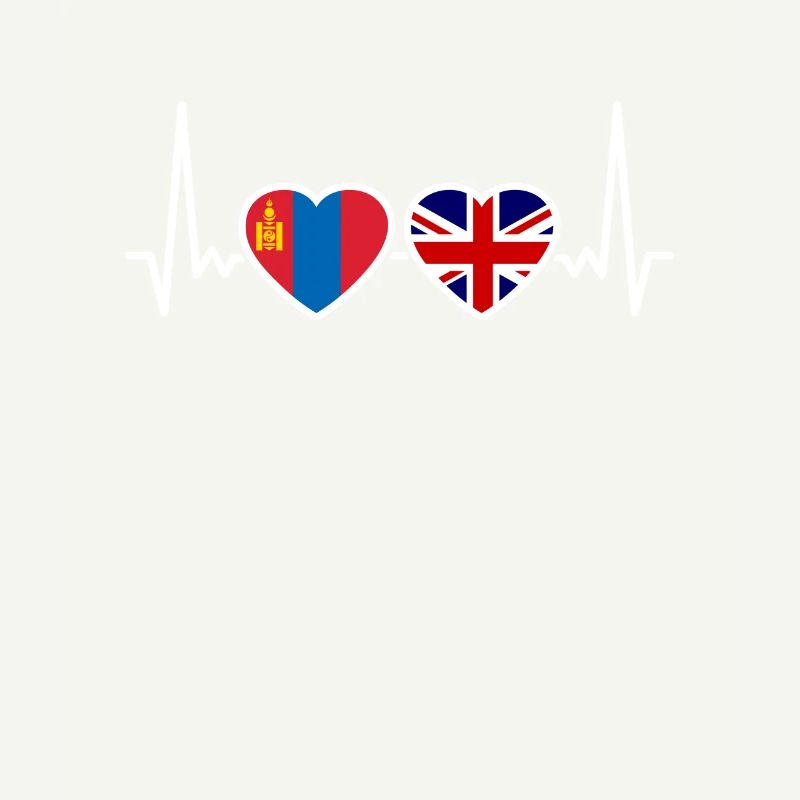 Mongolia UK heartbeat flag British Mongolian