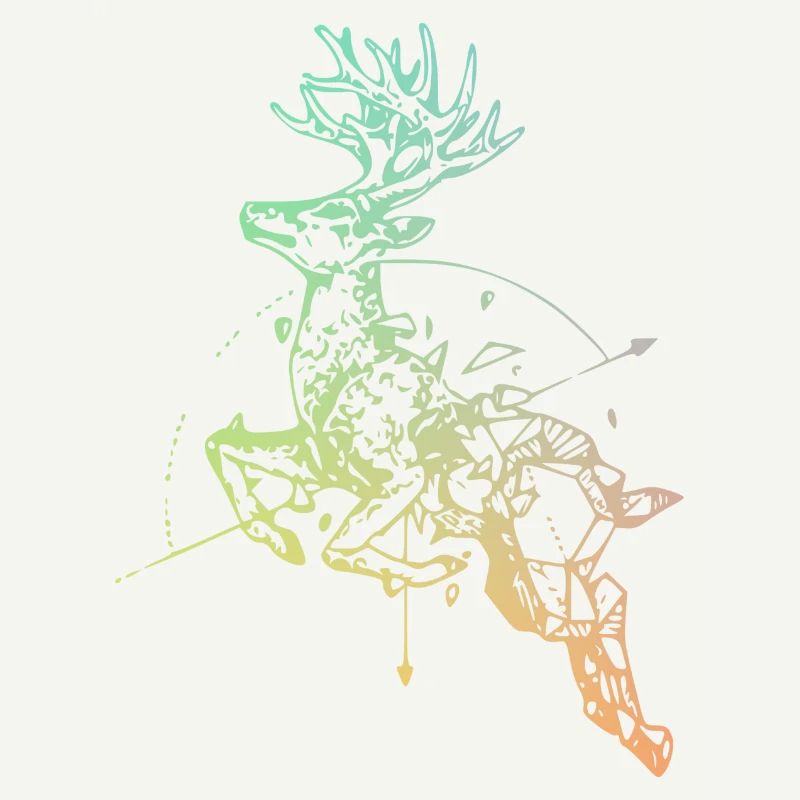 Deer with compass