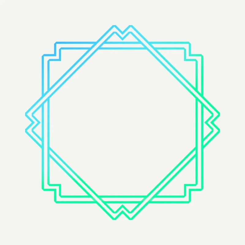 Green Blue Square Frame Decoration
