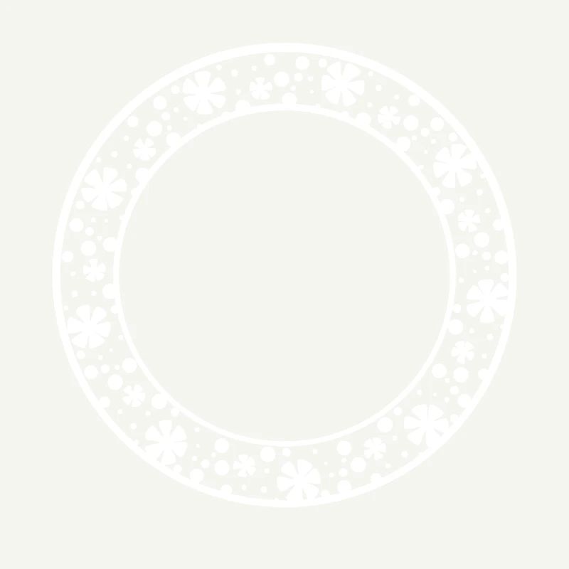 Round frame with floral pattern decoration