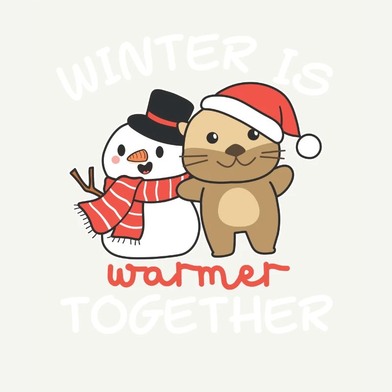 Loutre L’hiver est plus chaud ensemble Schneemann