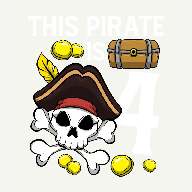 Skeleton This Pirate Is 4th Pirate Birthday