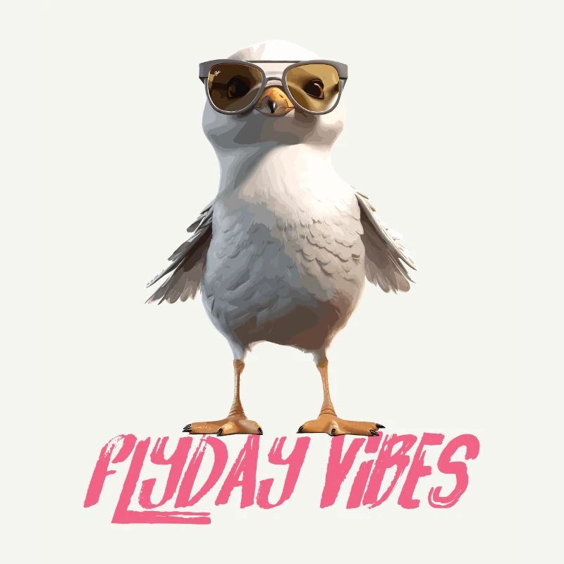 Möwe Flyday Vibes Cool Süß Sommer Urlaub