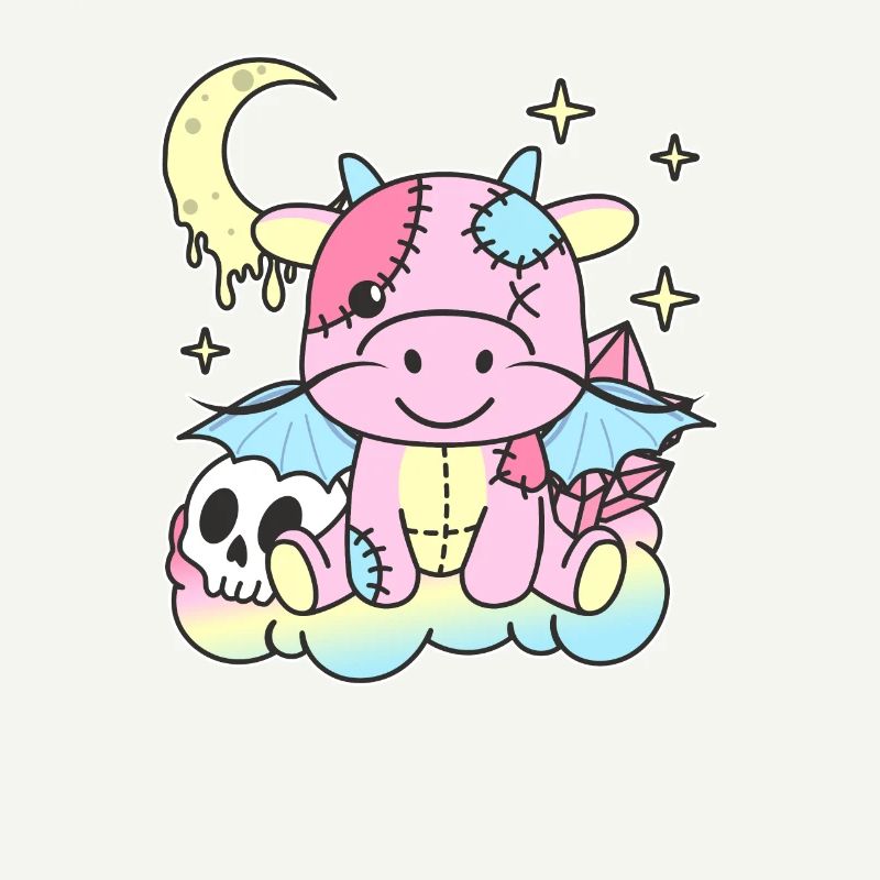 Kawaii Gothic Drache Pastellfarben Gothic Goth