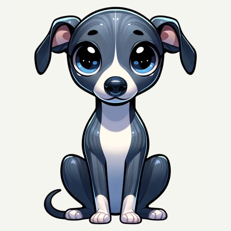 Illustration numérique de mignon Whippet