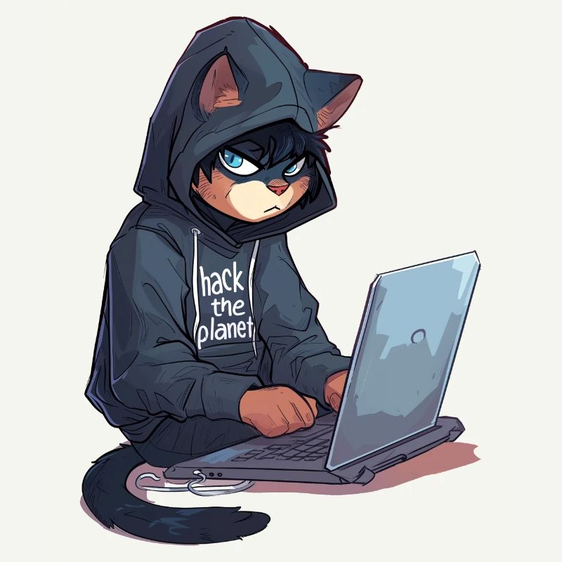 Cyber Hacker Cat Hackerkatze