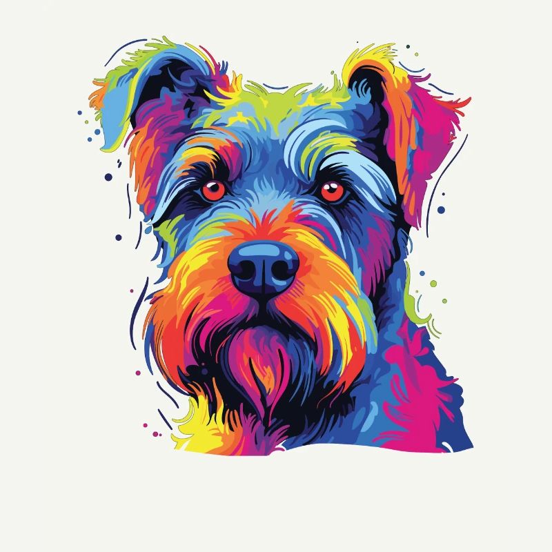 Aquarelle colorée Standard Schnauzer