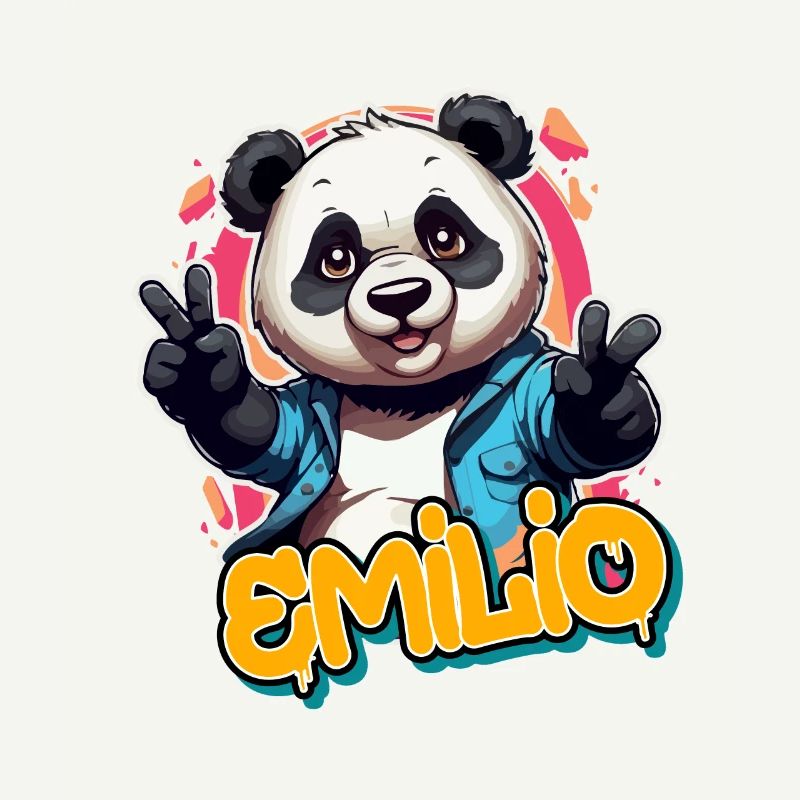 EMILIO - Beau nom de garçon avec Cool Panda