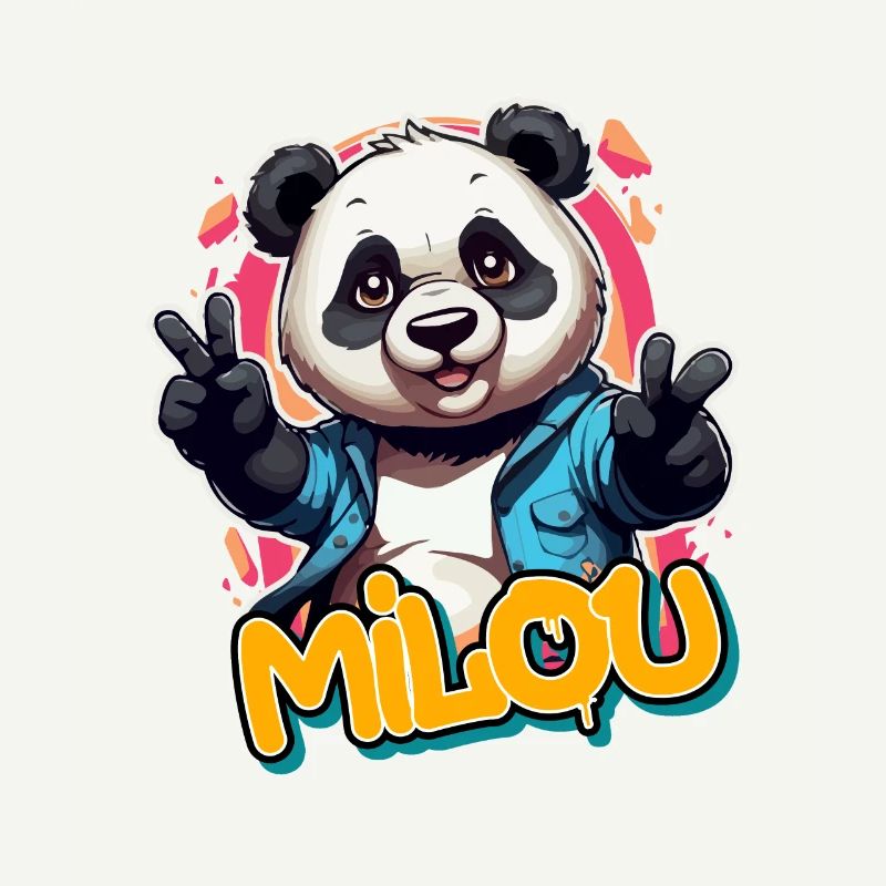 MI LOU - Beau nom de garçon avec Cool Panda