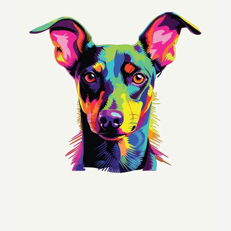 Wasserfarben Farbenfroher Manchester Terrier