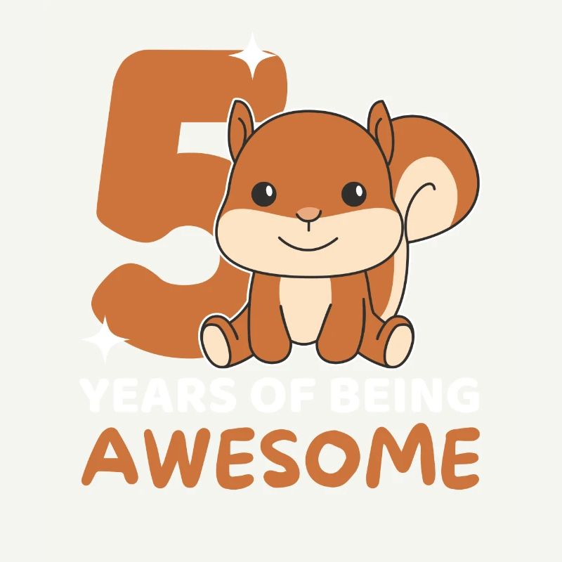 Squirrel for 5th birthday children five years