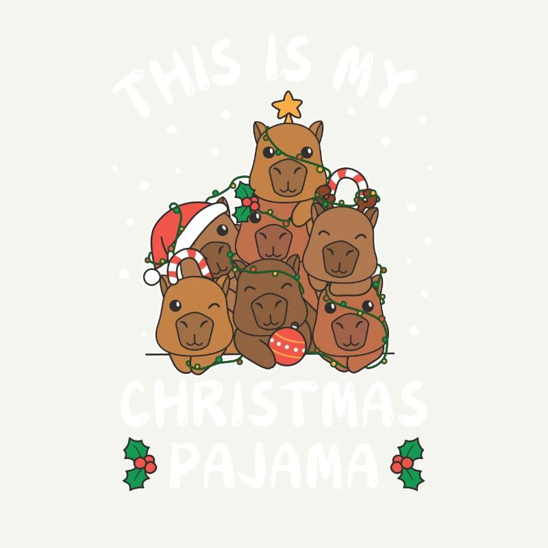 Pyjama de Noël Capybara de Noël