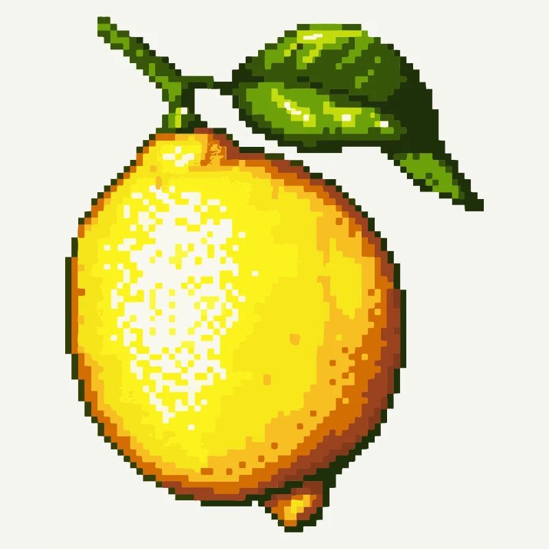 Pixel Lemons Retro Fruit Art