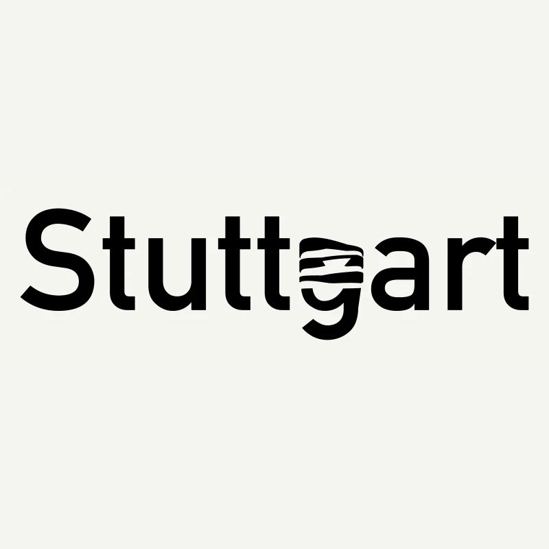 Stuttgart Stadtschild mit -Museum Skyline