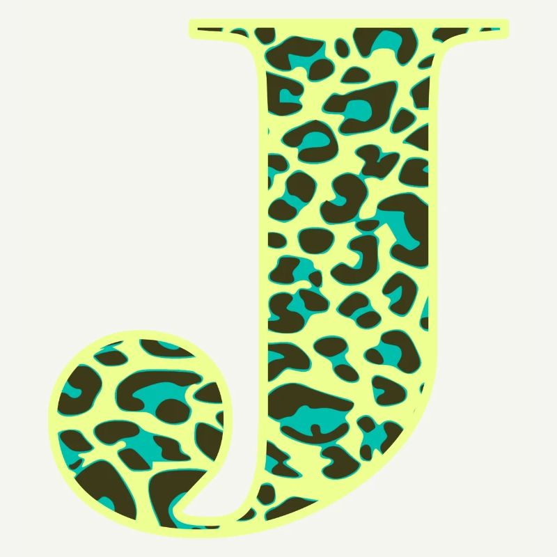 Buchstabe J Anfangsbuchstabe Initialen Leopard Leo