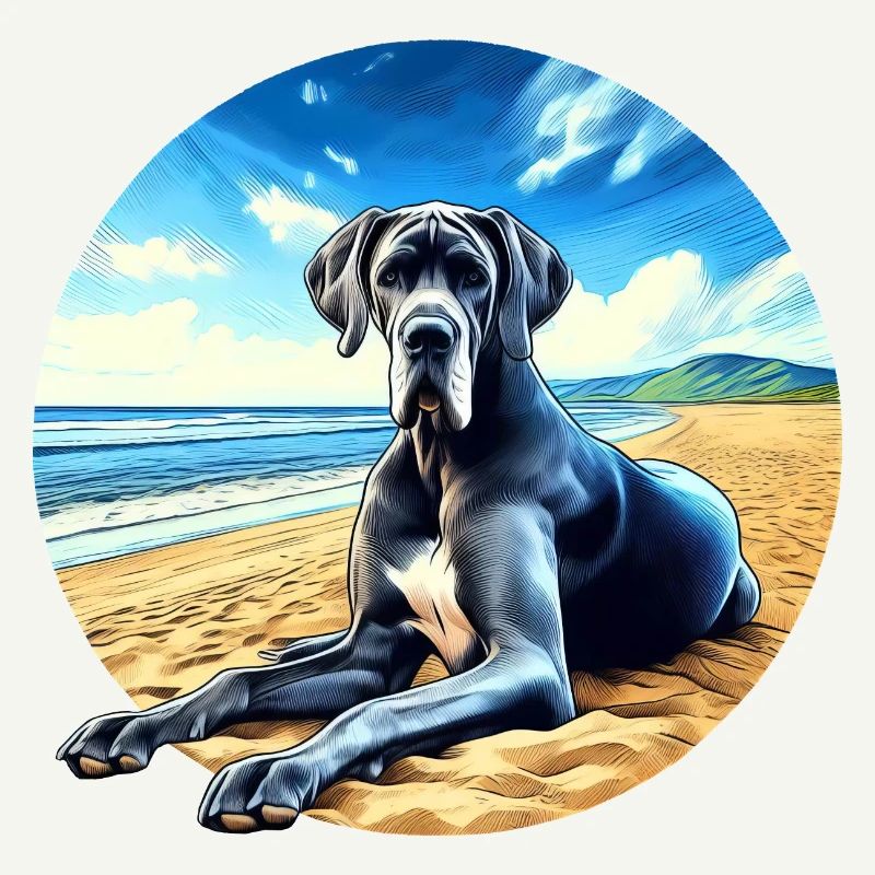 Deutsche Dogge am Strand