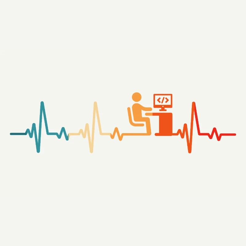 Programmer Retro Heartbeat Computer Scientist code