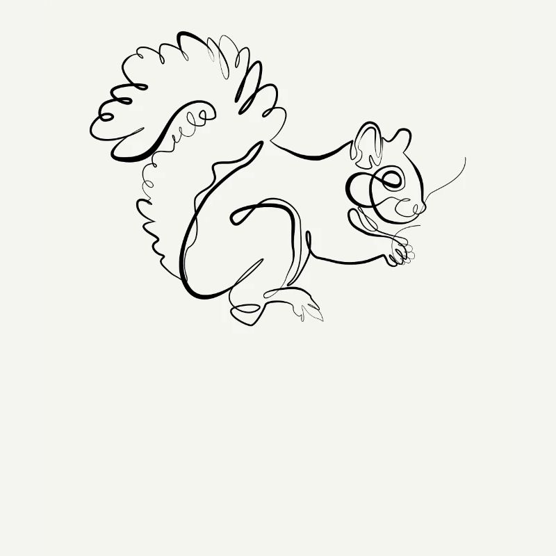Squirrels - one line drawing