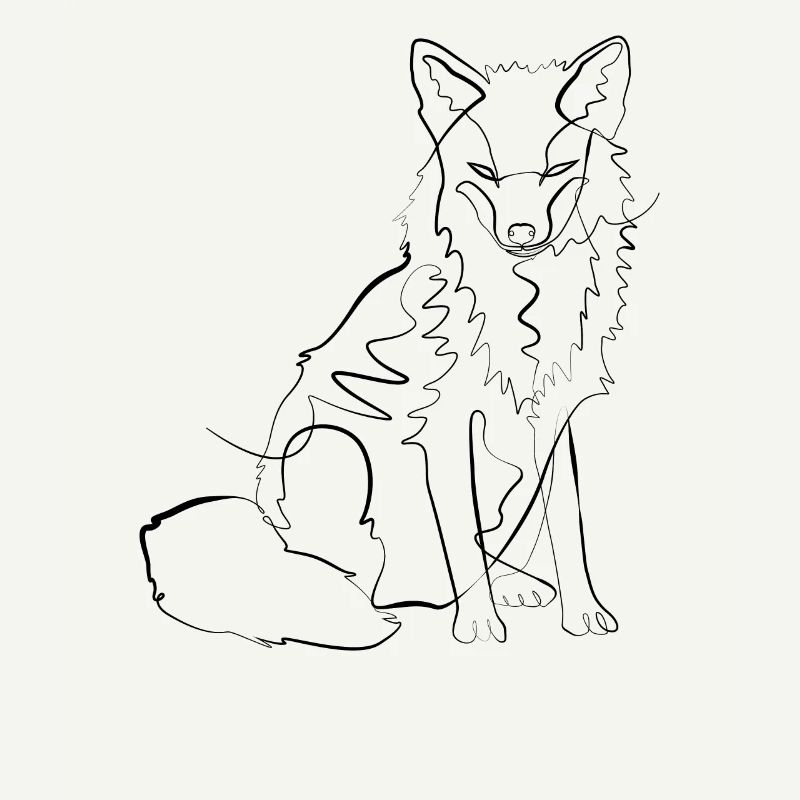 Fuchs intelligent Nerd - one line drawing