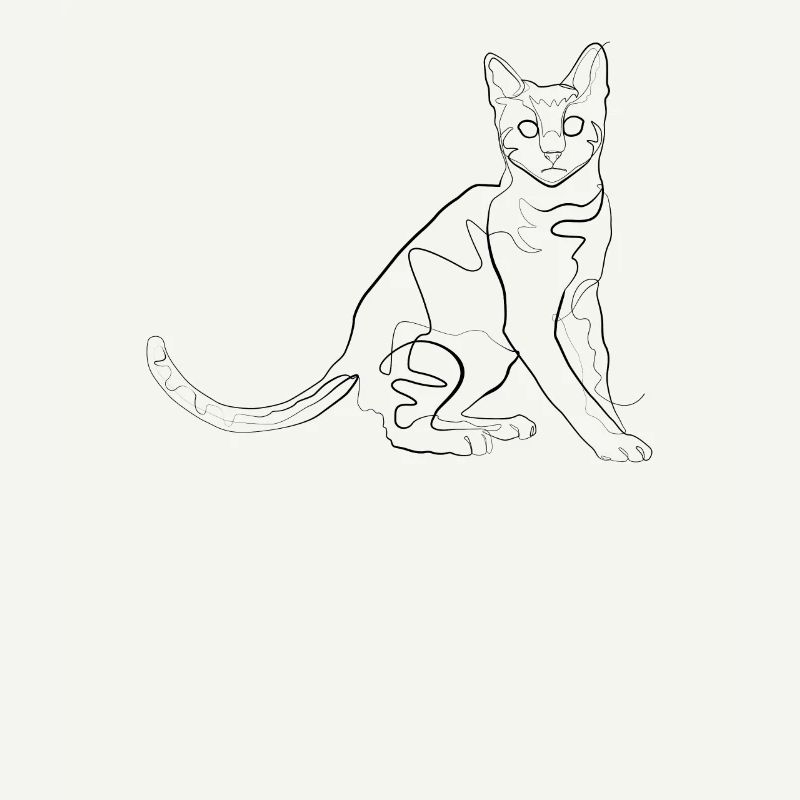Cat - one line drawing
