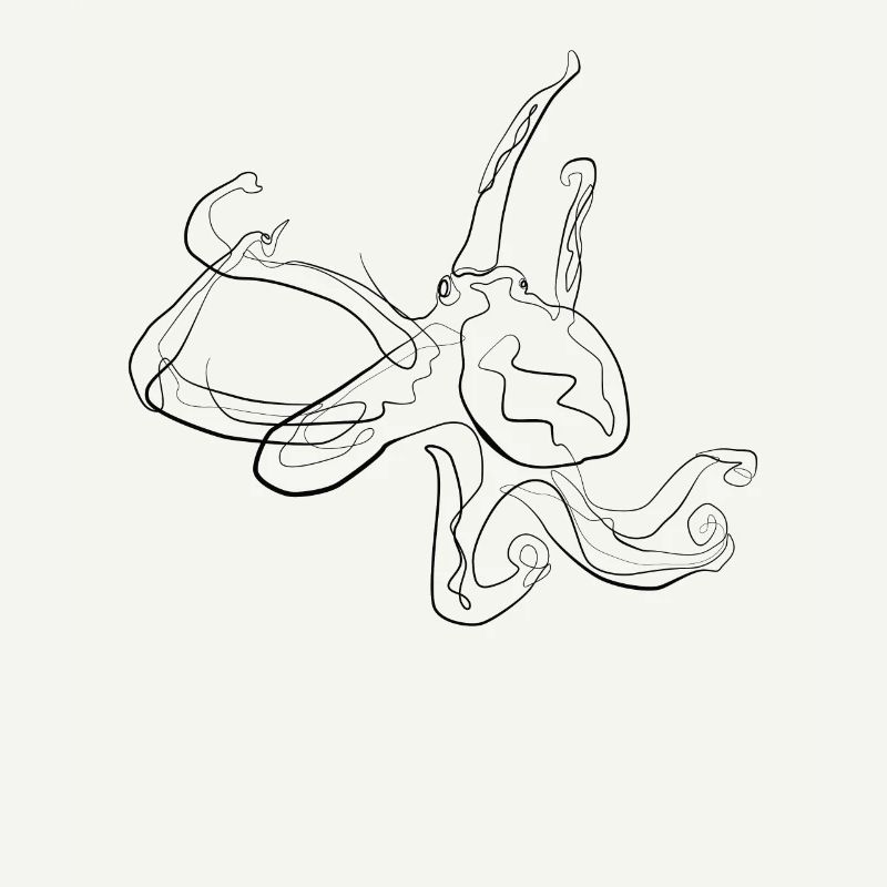 Squid - one line drawing