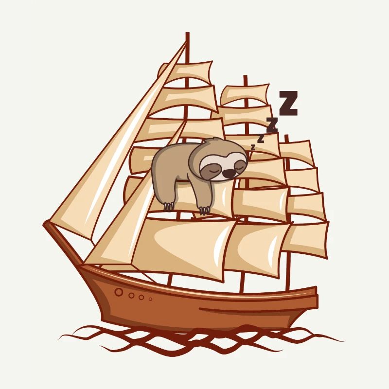 Funny sloth gift sailing for sailors
