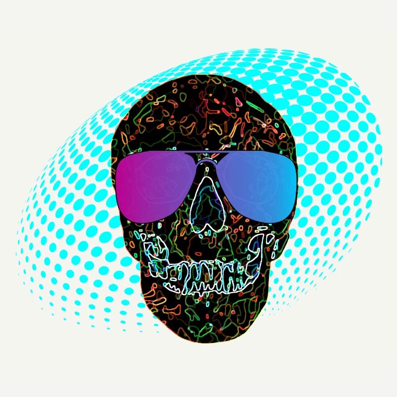 Disco skull party skull 3D néon