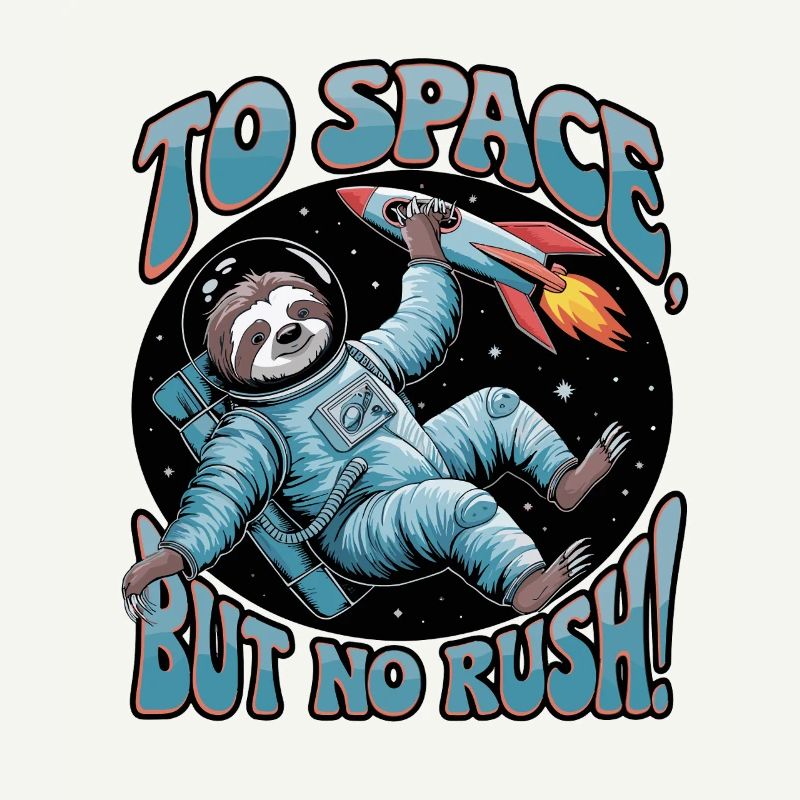 Cozy space trip with sloth astronaut