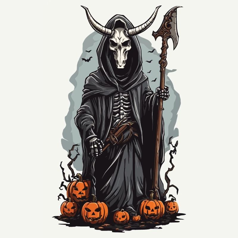 Grim Reaper Halloween Demonic Druid Design