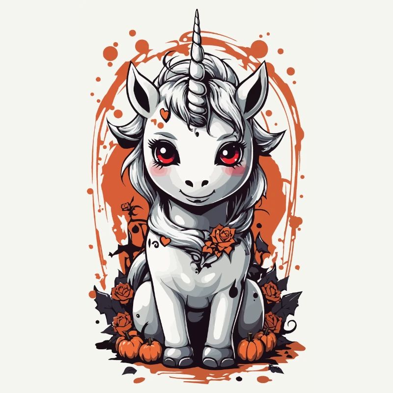 Ghostly Vampire Unicorn - Halloween Design