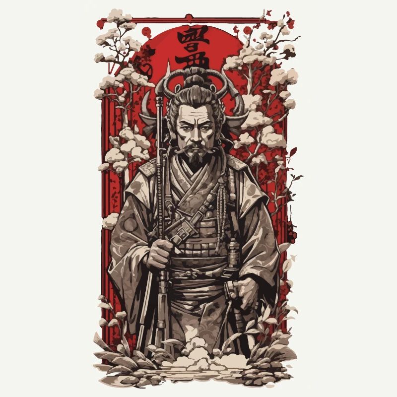 Ukiyo-E Art Style Retro Japan Wave Shogun Design
