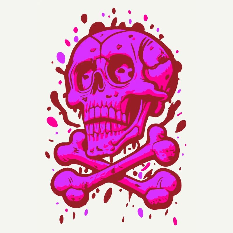 Graffiti Pirate Skull Pink
