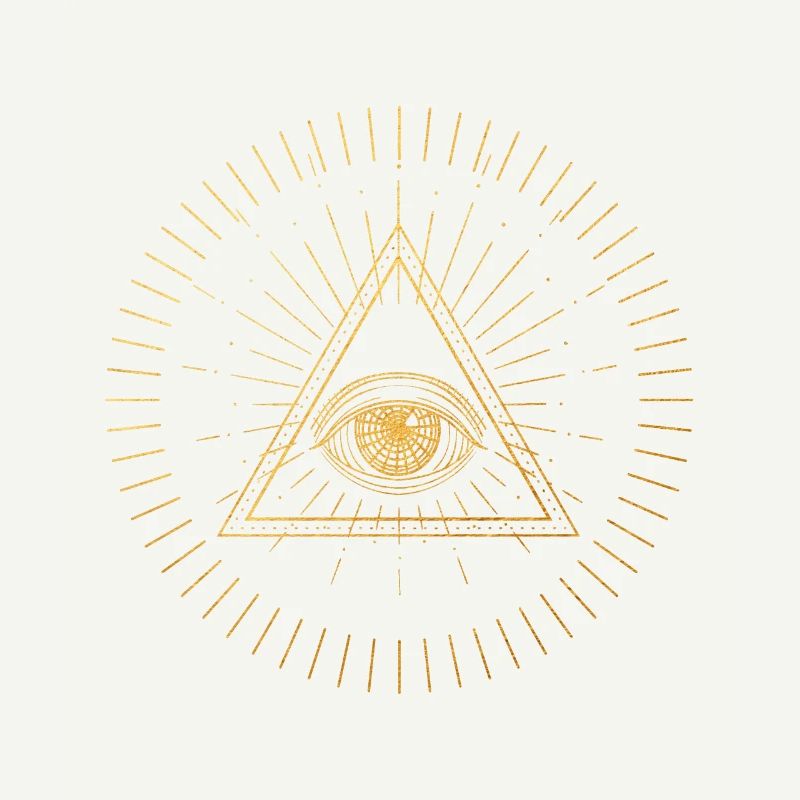 Golden all-seeing eye, esoteric, mystical