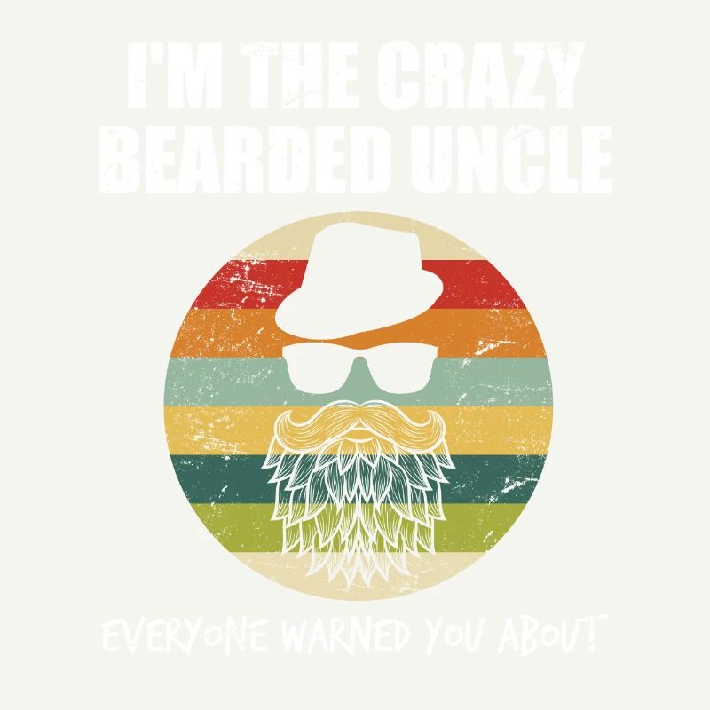 Retro - crazy bearded uncle - cool uncle