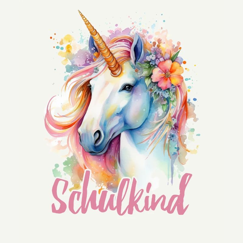 Einhorn Blumen Schulkind Einschulung 2023