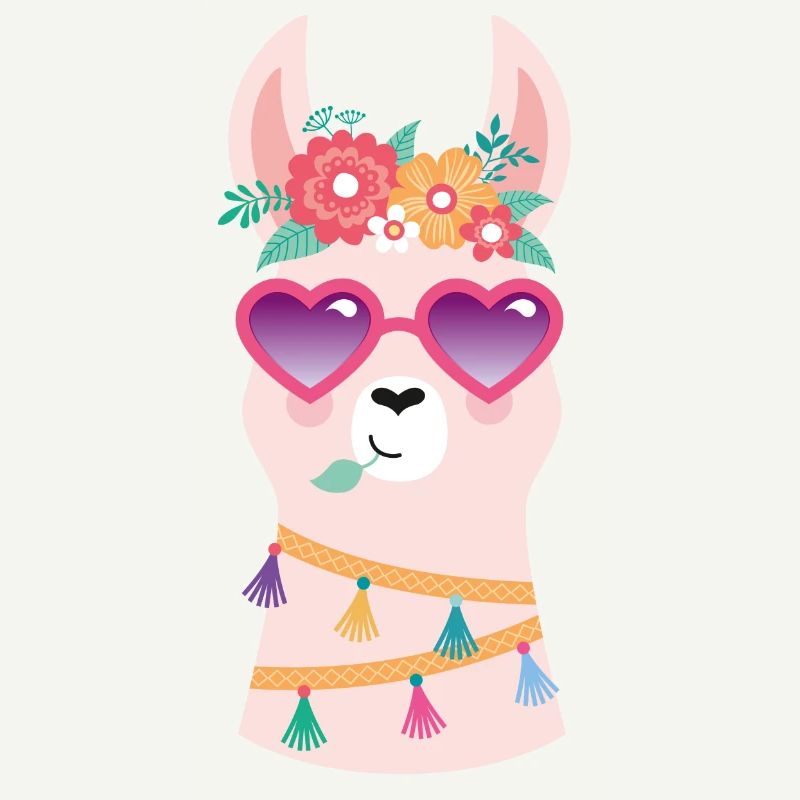 cool llama with sunglasses