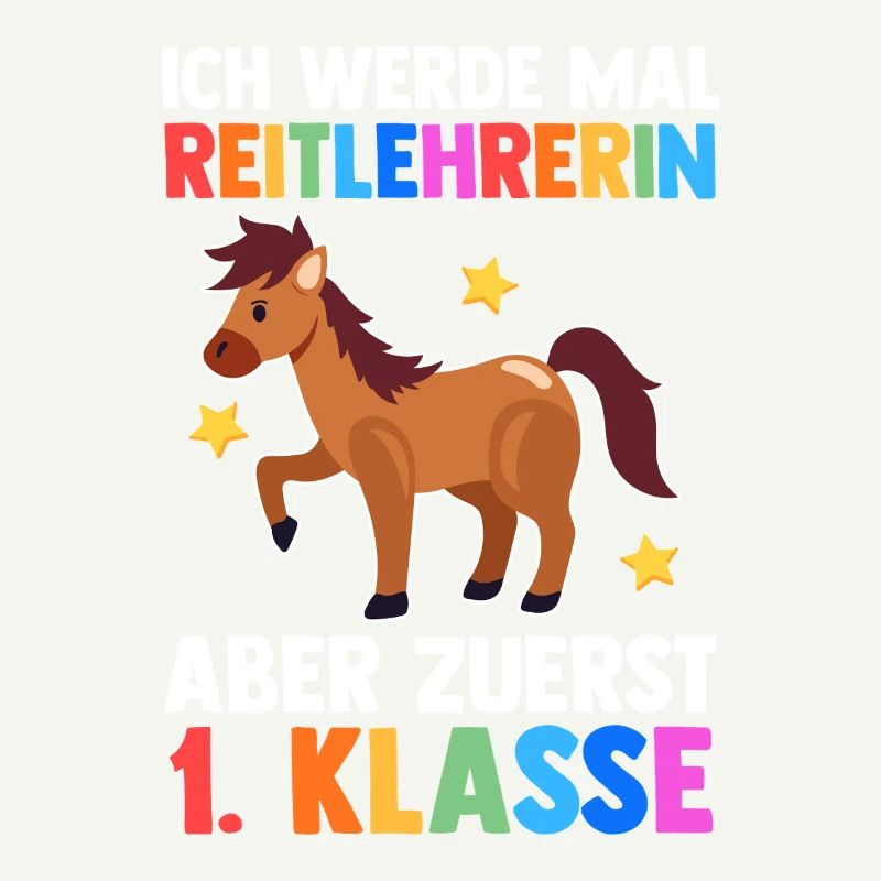 Reiten Pferde Erste Klasse Einschulung Schulkind