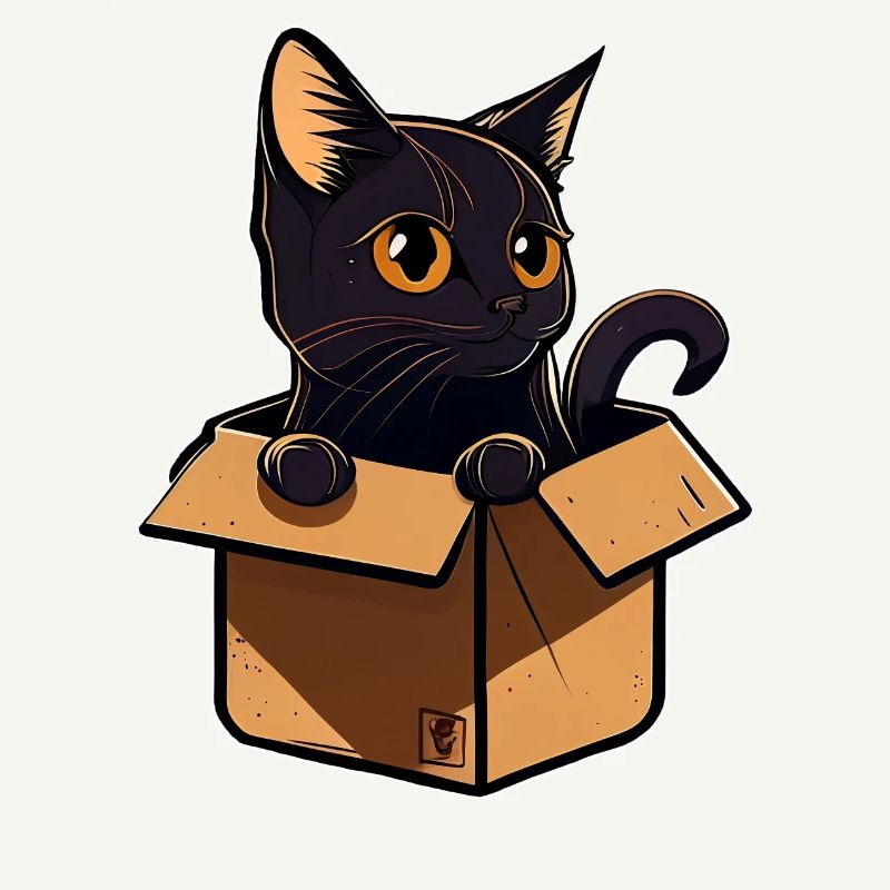 Chat noir dans une boîte v2
