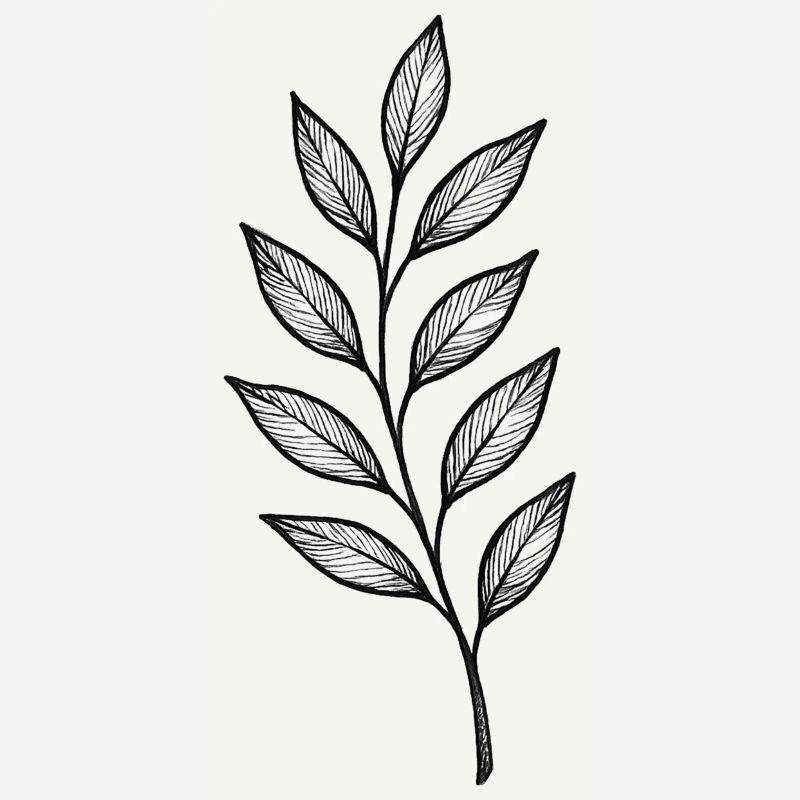 Black Leaves Gloss Pattern